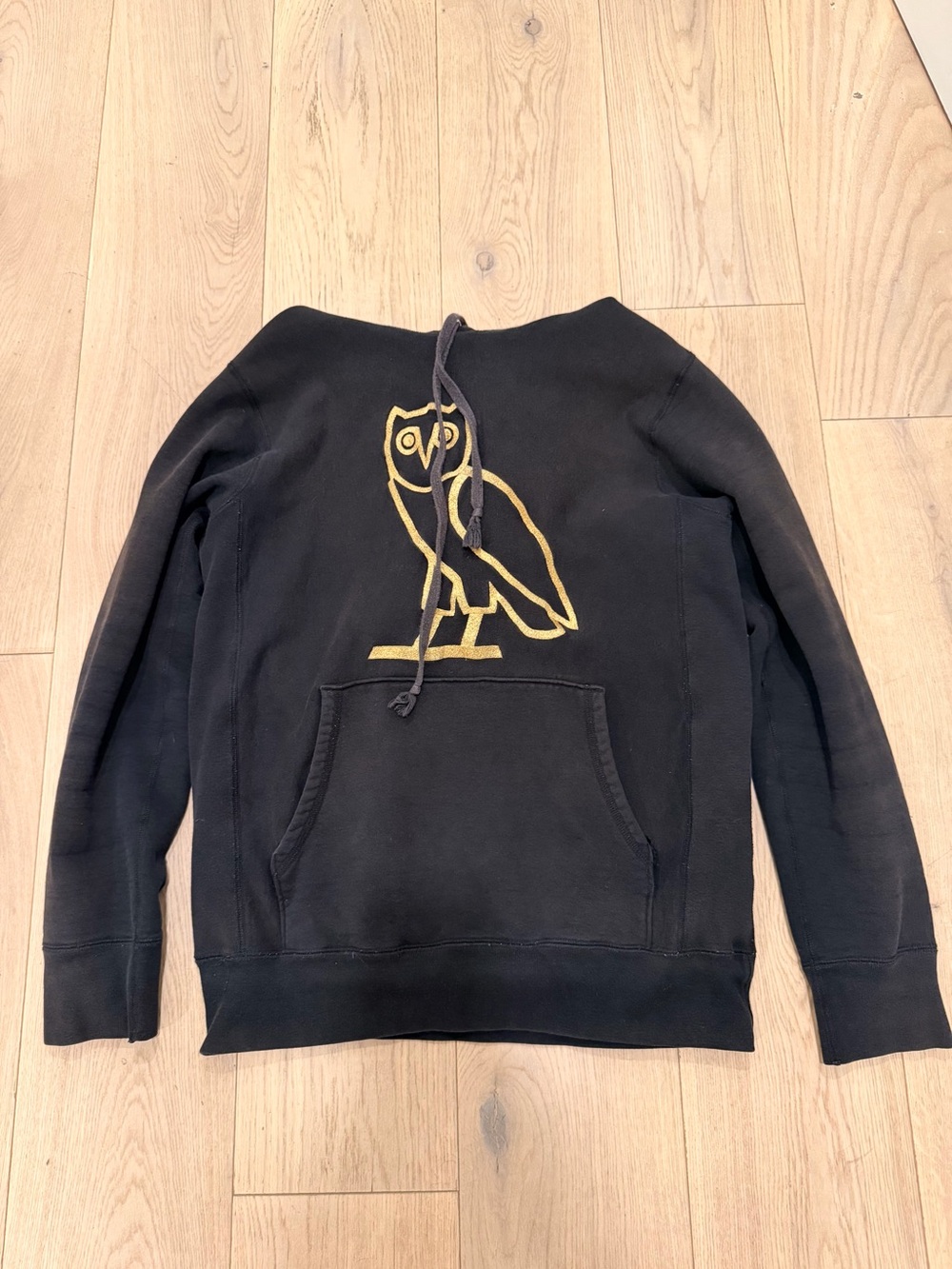 OVO Black Crewneck Sweater with Gold Owl Logo